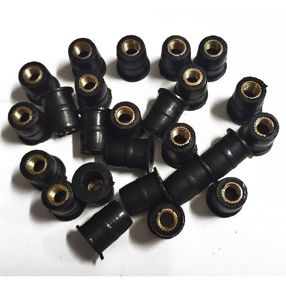 25X Well Nuts M5 Rubber Expansion Brass Bolts Windscreen Windshield Fairing 5mm