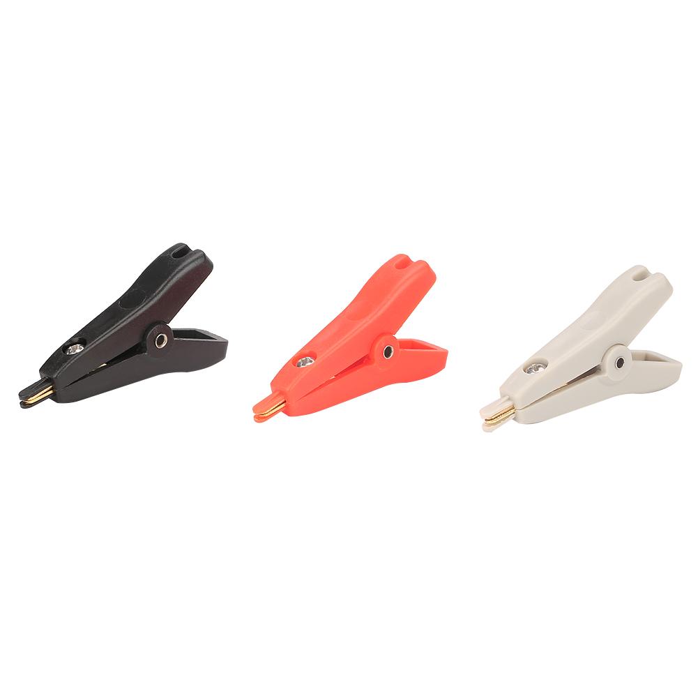 3Pcs P2005 Copper Gold Plated Alligator Clip LCR Kelvin Test Clip 10A