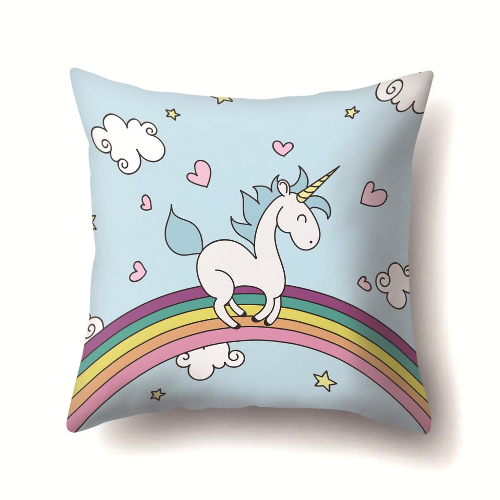 Unicorn Cute Cactus Polyester Pillow Cover Cushion