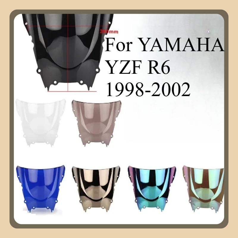 Motorcycle Wind Deflector For Yamaha YZF R6 600 1998 1999 2000 2001 2002 Screen Double Bubble Windshield Protector Windscreen