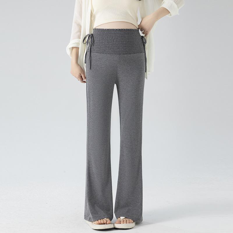 

Maternity Bell Bottom Pants - Skin-Friendly, Lightweight, Non-Tightening, Perfect for Spring/Summer Pregnancy. Large