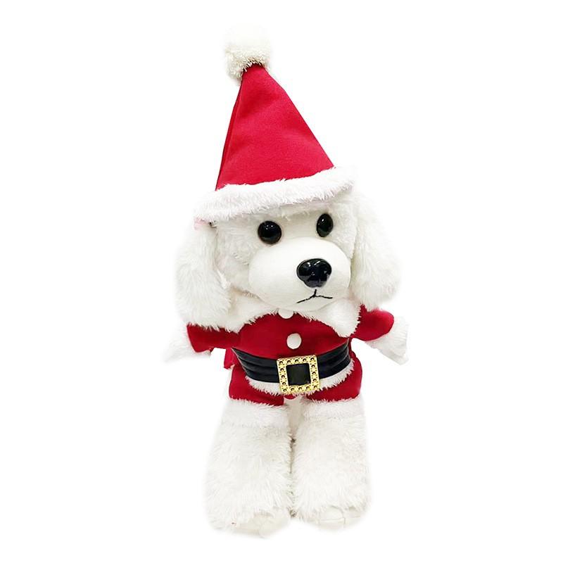 Pet Christmas Costume Set Dogs Cats - Red White Cosplay Outfit Cotton XS To XL