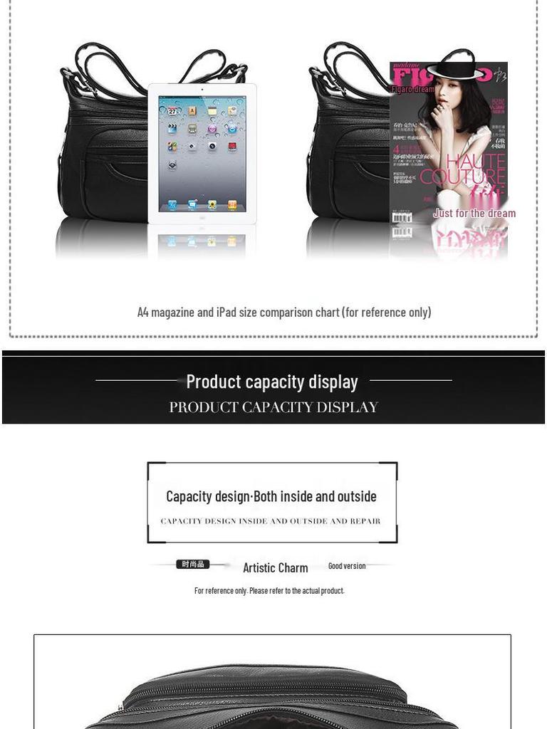 Elegant Soft Leather Crossbody Bag for Middle-Aged & Elderly Women - 2024 New Style