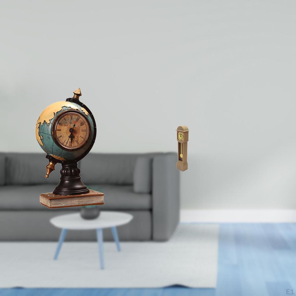 Figurine Desk Clock Ornament And Miniature Grandfather Floor Model for Office Shelf Bedroom