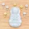2025 Jade Guanyin & Buddha Clip Pair: S925 Silver Jadeite Ruyi Pendant Buckle Charm Crystal.