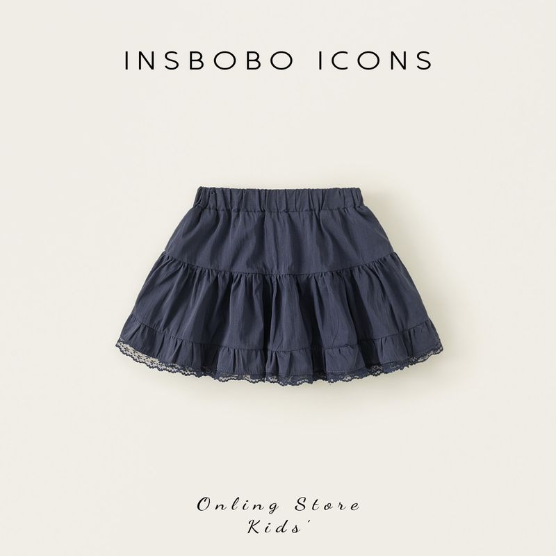 Insbobo Girls  Skirts 2026 Summer New Style Baby Girl Skirts Kidsren s Beautiful Summer Clothes Baby Kidsren s Clothing Trendy Navy Blue 100 cm