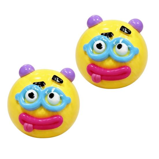 

2Pcs Dog Face Stress Relief Toy Cartoon Expression Squeeze Fidget Toy Slow Rising Home Office Worker Anxiety Reduction Stress Ball