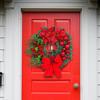 Christmas Wreath With Red Flowers 40CM Front Door Home Decor