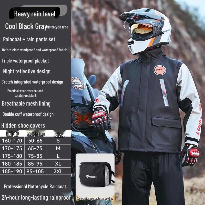 

Blue Lion Men s Split Motorcycle Rain Suit – Anti-Storm Riding Gear for Takeaway Riders M