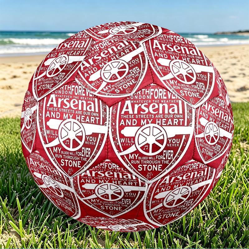 Pallone da Calcio Arsenal F.C. Misura 5, Calcio in PU Resistente all'Usura per Partite, Allenamenti e Pratica Quotidiana, Regalo di Compleanno per Appassionati di Calcio