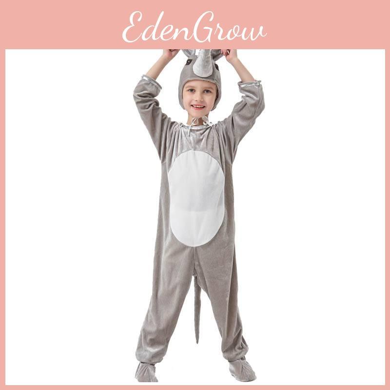 Cute Unisex Childrens Rhinoceros Animal Costume For Halloween Or Role Play In Polyester