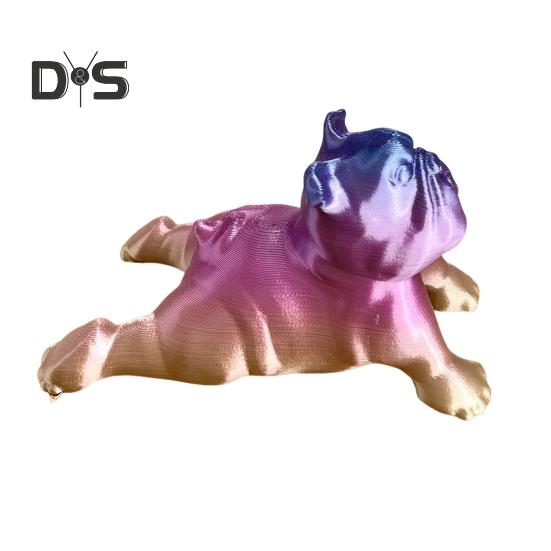 

3D-печатная фигурка бульдога для йоги, статуэтка собаки, скульптура животного, домашний офис, книжная полка, украшение для рабочего стола, подарки для любителей собак C фиолетовый/синий