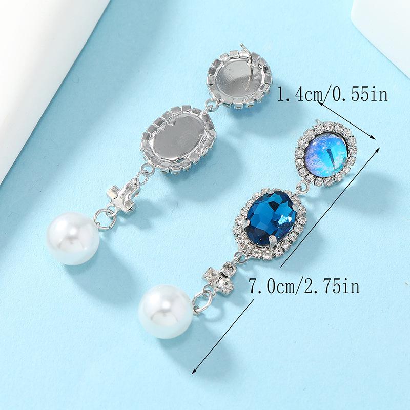 French Teardrop Pearl & Diamond Necklace and Earring Set - Luxury Court Style Jewelry