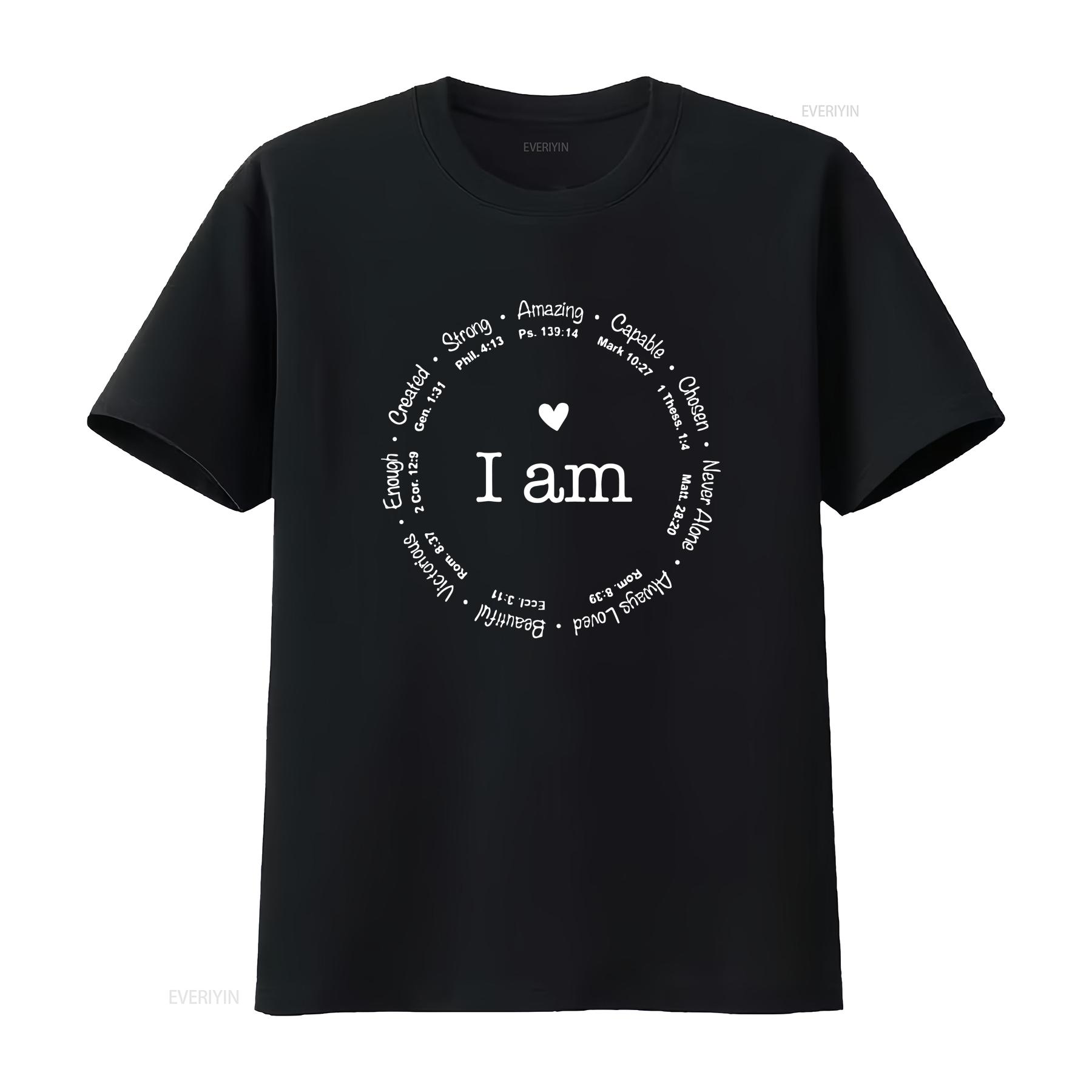 

I Am Inspiration Bible Verse Funny Christian Quote Religious Womens T Shirt Black vintage Washed streetwear designer clothes 4XL