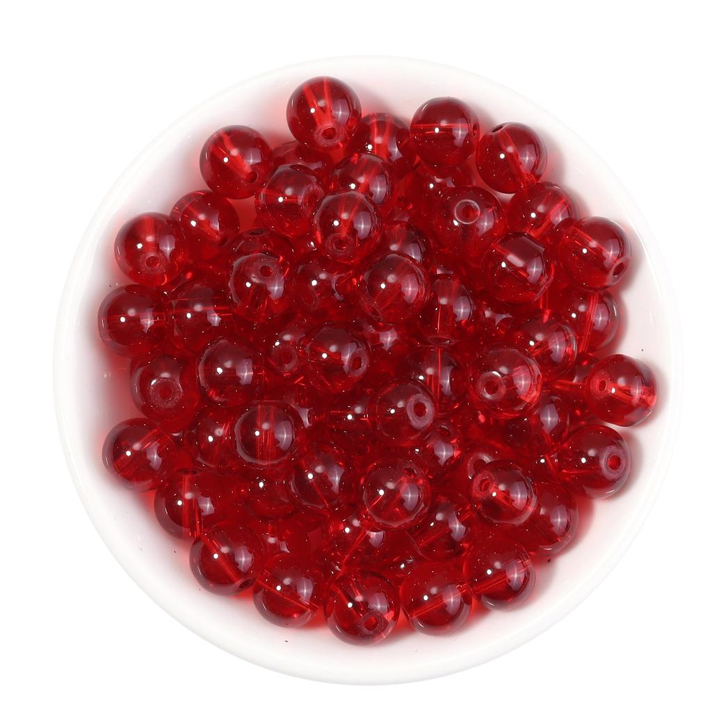 50pcs 8mm Glass Round Beads Colorful Transparent Loose Spacer Beads For Jewelry Making DIY Crafts Bracelets Necklace Accessories