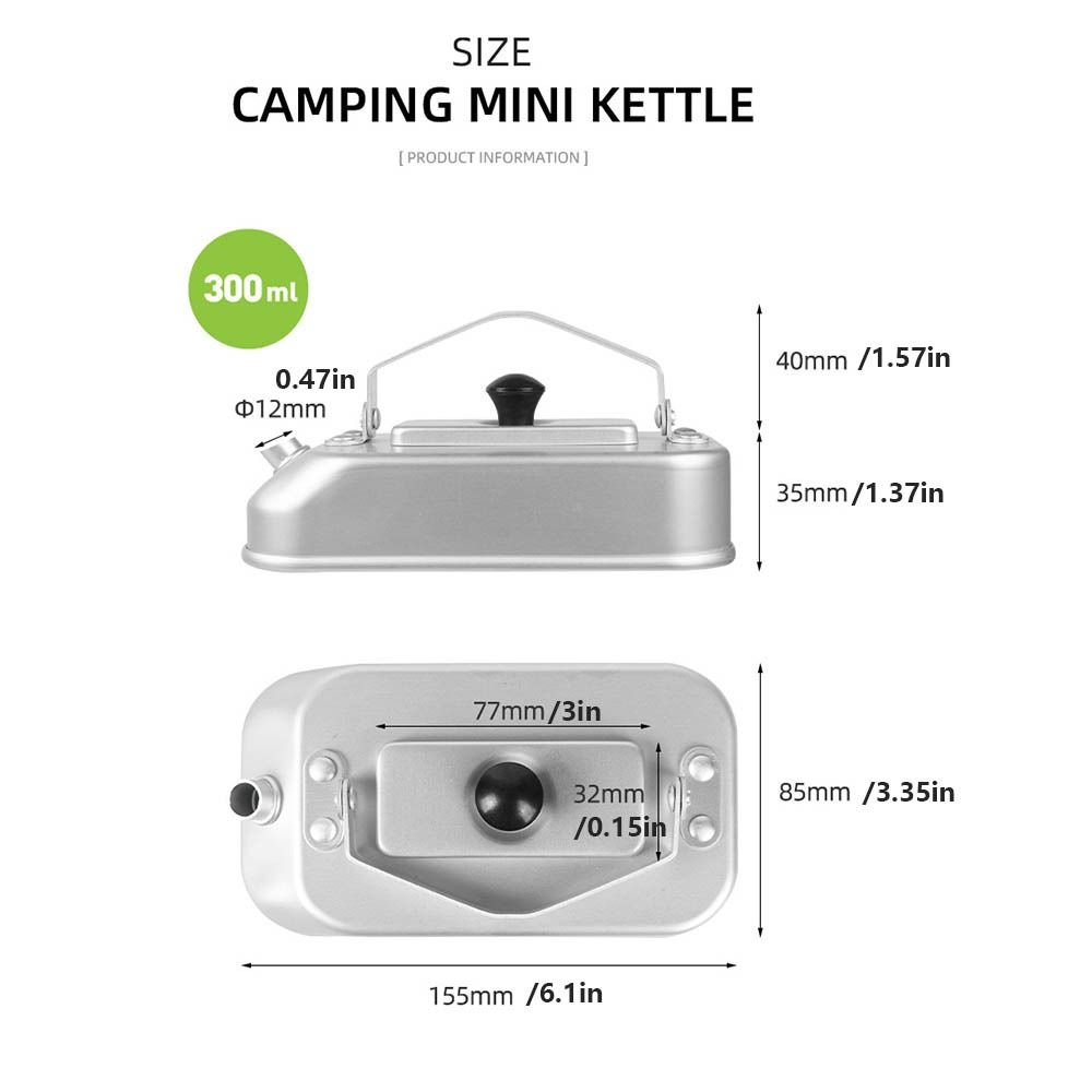 With Handle Camping Boiling Water Pot Aluminum Zinc Zinc Alloy Tea Cooker  for Hiking Fishing Picnic