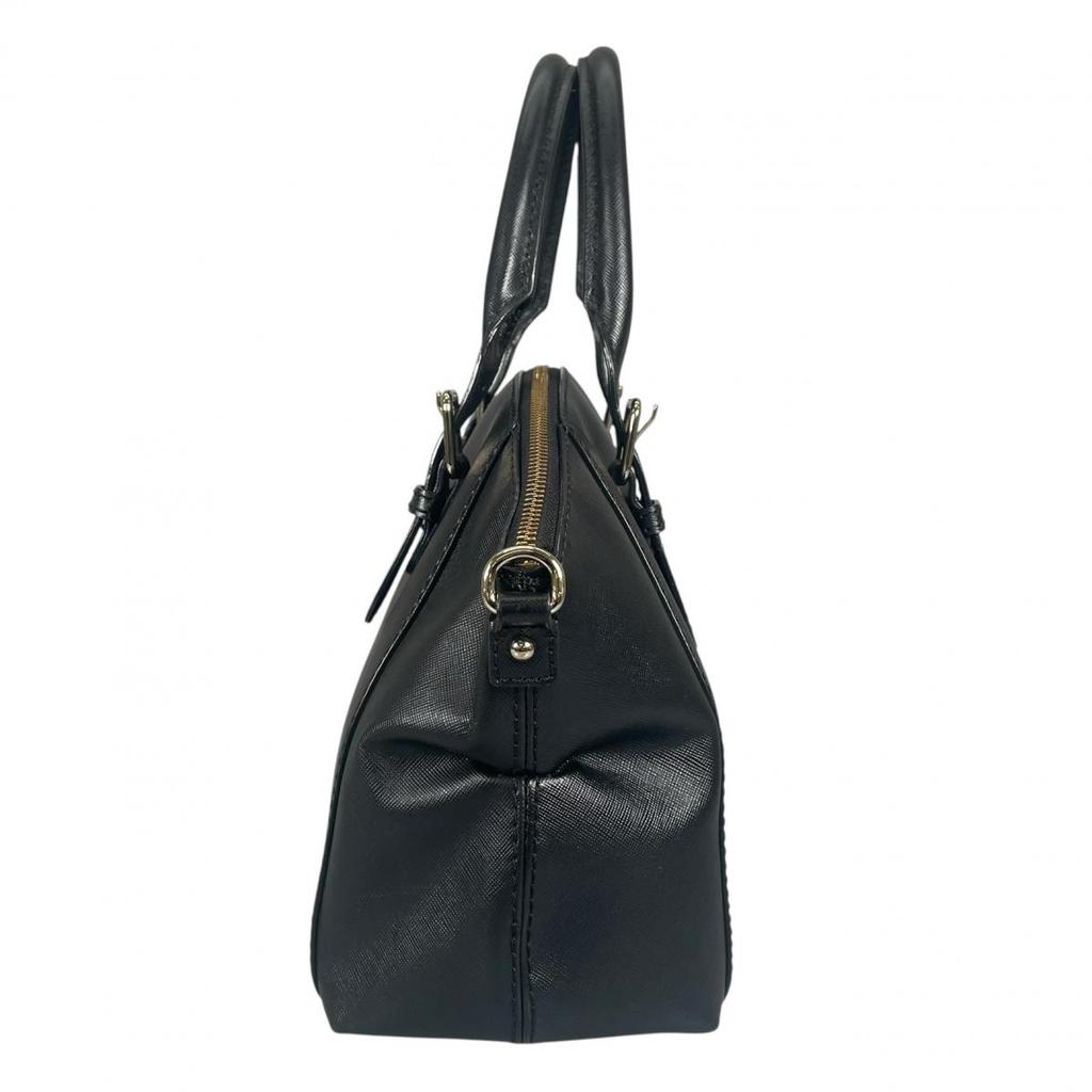 Kate Spade New York Safiano Handbag Leather Black Women Used