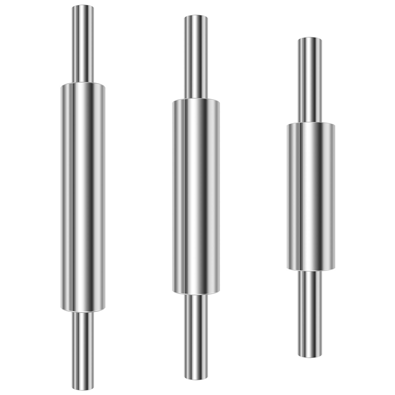 

3 Pcs Stainless Steel Rolling Pin with Handles Nonstick Roll Pin Smooth Dough Roller Ergonomic Baking Rolling Pin for Pie Crust