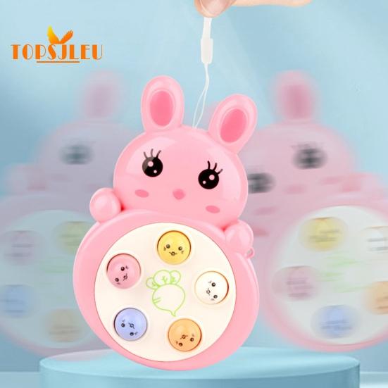 Children Brain Game Entertainment Cartoon Push to Play Pendant Hand Eye Coordination Finger Training Whacking Mole Toy with Hanging Rope Kids Toys