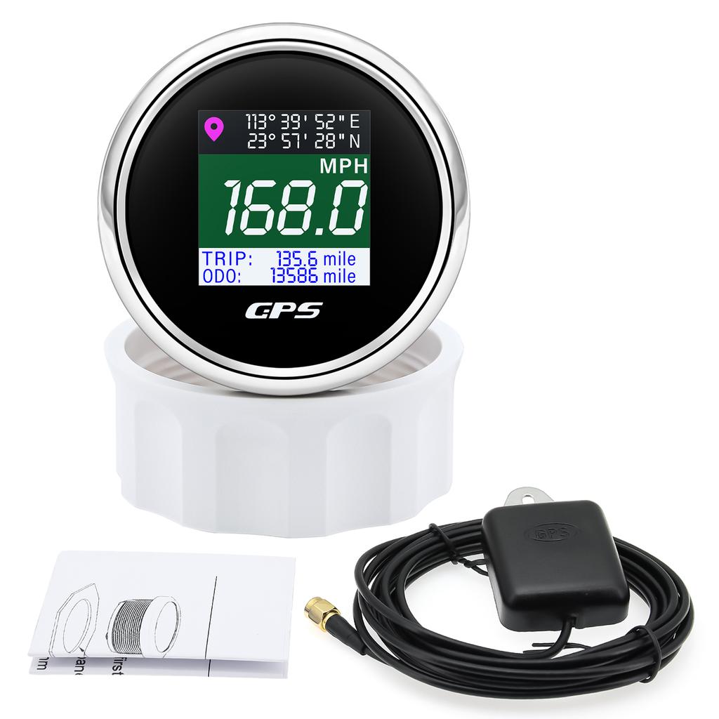 52mm Digital GPS Speedometer TFT Screen KMH MPH Knots Speed Gauge with GPS Antenna For Boat Car Motor Odometer Trip Gauge