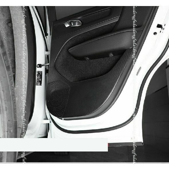 For Volvo XC40 19-21 Carbon fiber PU leather Door Anti Kick Pad Protective Trim