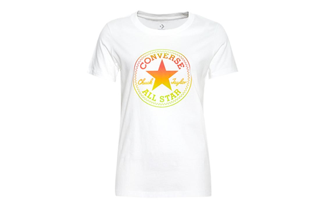 Converse Set in Sleeve T Shirt Women s White 10017088-A01 M