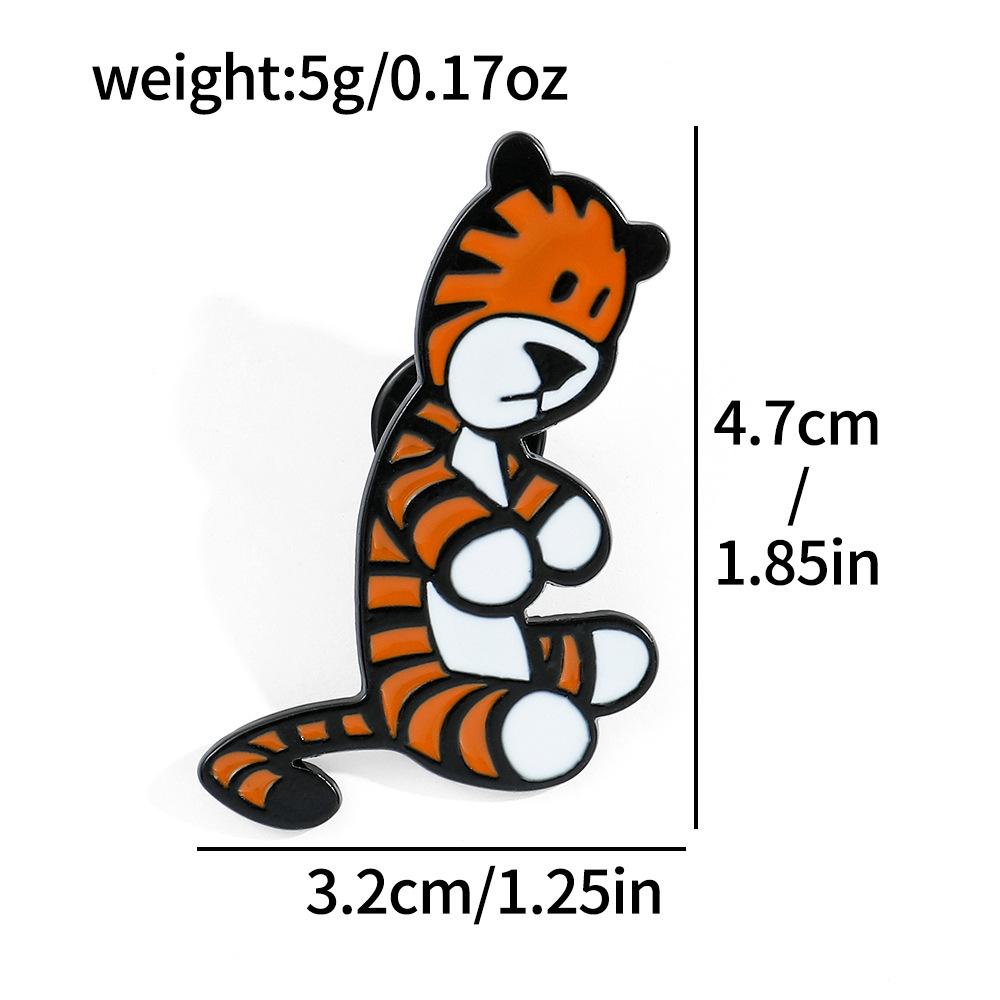 Европейская и американская милая брошь в форме тигра Тигра металлическая значок аксессуары одежда сумка декоративная булавка