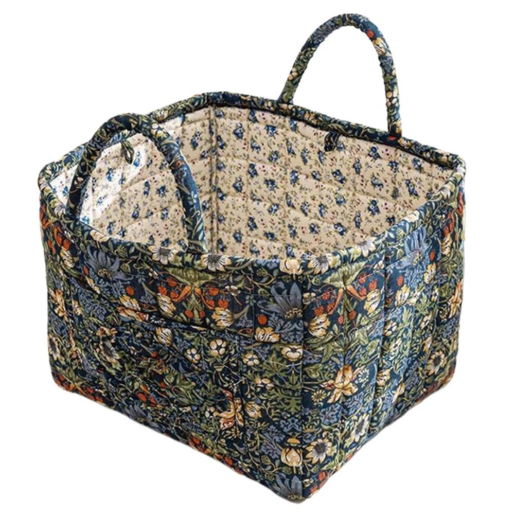 

Boho Fabric Storage Basket Portable Quilted Laundry Hampers Collapsible Dirty Clothes Underwear Sorting Laundry Baskets