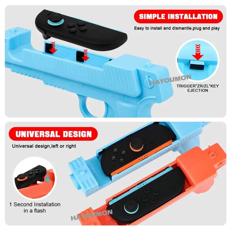 2026 New Shooting Gun Controller for Switch 2 Left Right Handle Holder Somatosensory Gaming Gun Joypad Gunstock Hand Grip