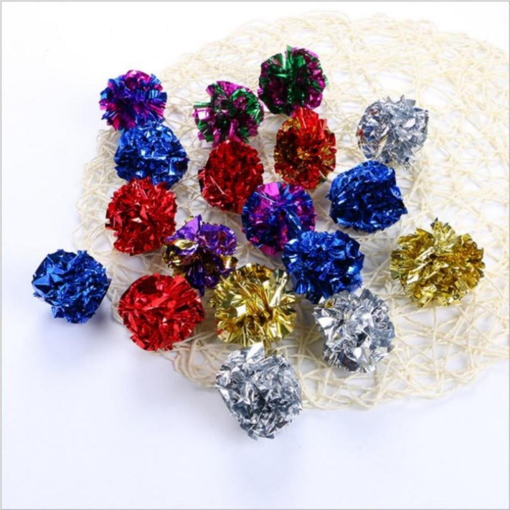 12er Pack Knisterpapierball Katzenspielzeug Lustiger Katzengeräusch-Papierball Alufolie Geräusch Lustiger Katzenball Feiertagsdekoration Ball