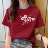 Women's Clothing Short Sleeved Top Women's T-shirt Red Top Women's T-shirt Summer Round Neck Women's Clothing Short Sleeved T-shirt Women's Top