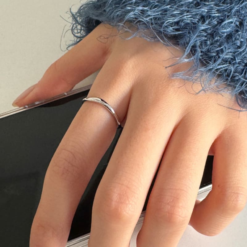 by hyeres [925 silver] Little wave simple ring (Silver) BH7R40715W9