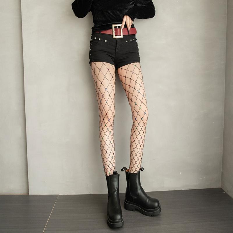 Sparkly Tights Fishnet Stockings for Women,Glitter Rhinestones Tights Mesh Fish Net Stocking Night Party Pantyhose
