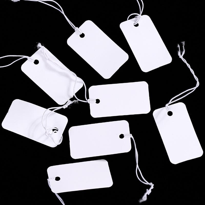 Kraft Hanging Price Tags with Elastic Cord - 100 Pieces for DIY Jewelry Ornaments