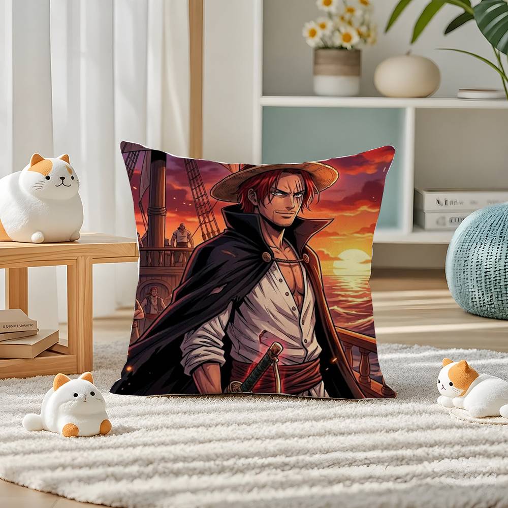 One Piece Kozuki Oden Anime Plush Pillow Cover Soft Short Plush Cushion Cover For Sofa Bedroom Home Decor Gift Decoration