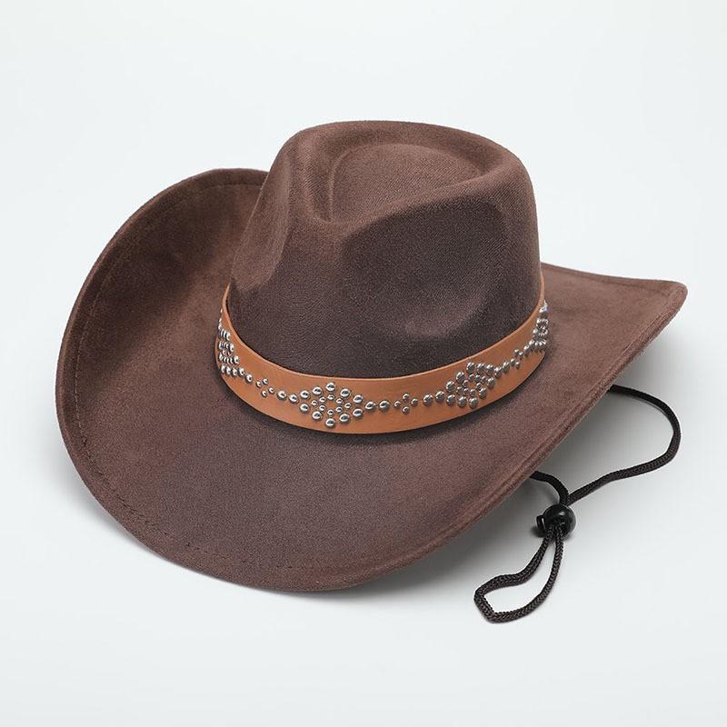 European and American New Accessories with Curved Brims Western Cowboy Hat Top Hat Tibetan Retro Jazz Hat Felt Hat Wool Riding Hat