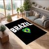 Brazil national football team Printed Flannel Area Rug Non Slip Soft Polyester Floor Carpet Indoor Decor Mat for Bedroom Living Room Sofa
