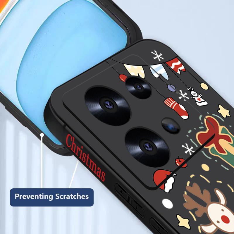 Cartoon Christmas Print Case For Xiaomi Redmi Note 14 13 Pro Plus 5G Note 11 12 13 14 Pro 13C 14C 4G Clear Soft TPU Phone Cover