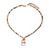 Rice Beads Christmas Tree Necklace Handmade Christmas Necklace for Women Colorful Beads and Festive Ornament Charm