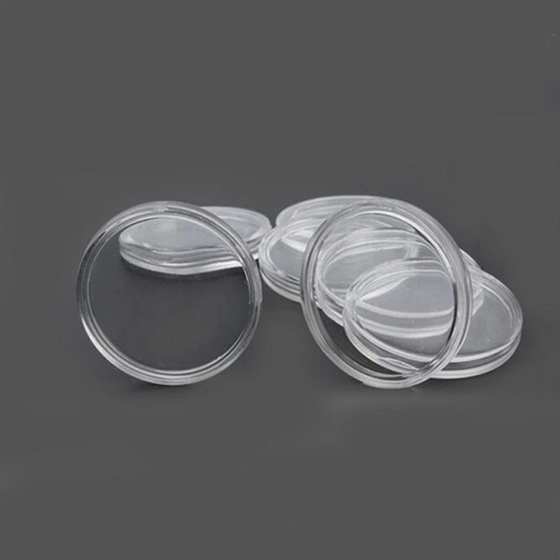 10Pcs 19Mm Clear Round Cases Coin Storage Capsules Holder Round Plastic