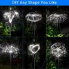 4/6PCS Solar Garden Fireworks Lights Waterproof Outdoor LED Solar Courtyard Atmosphere Lights 8 Modes for Yards Christmas Decor