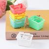 Miniature Realistic Shopping Basket Dollhouse Toy Double Handle Vegetable Basket Microscale Food Play Kitchen Toy 10pc/lot