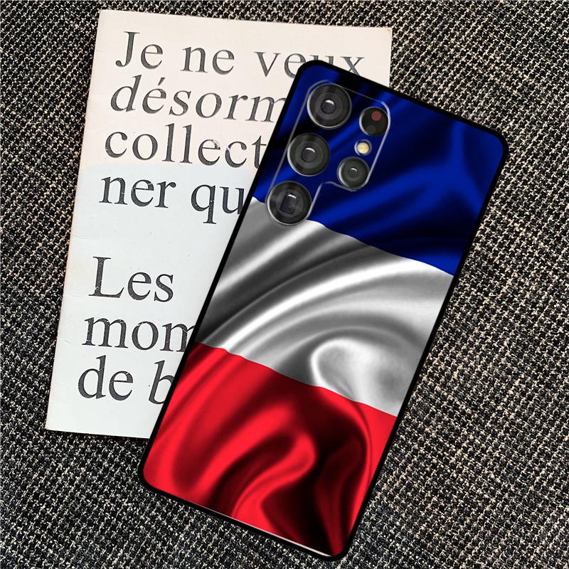 France Flag For Samsung Galaxy S24 S23 Ultra S22 S20 S21 FE S8 S9 S10 Note 10 Plus 20 Ultra Phone Case