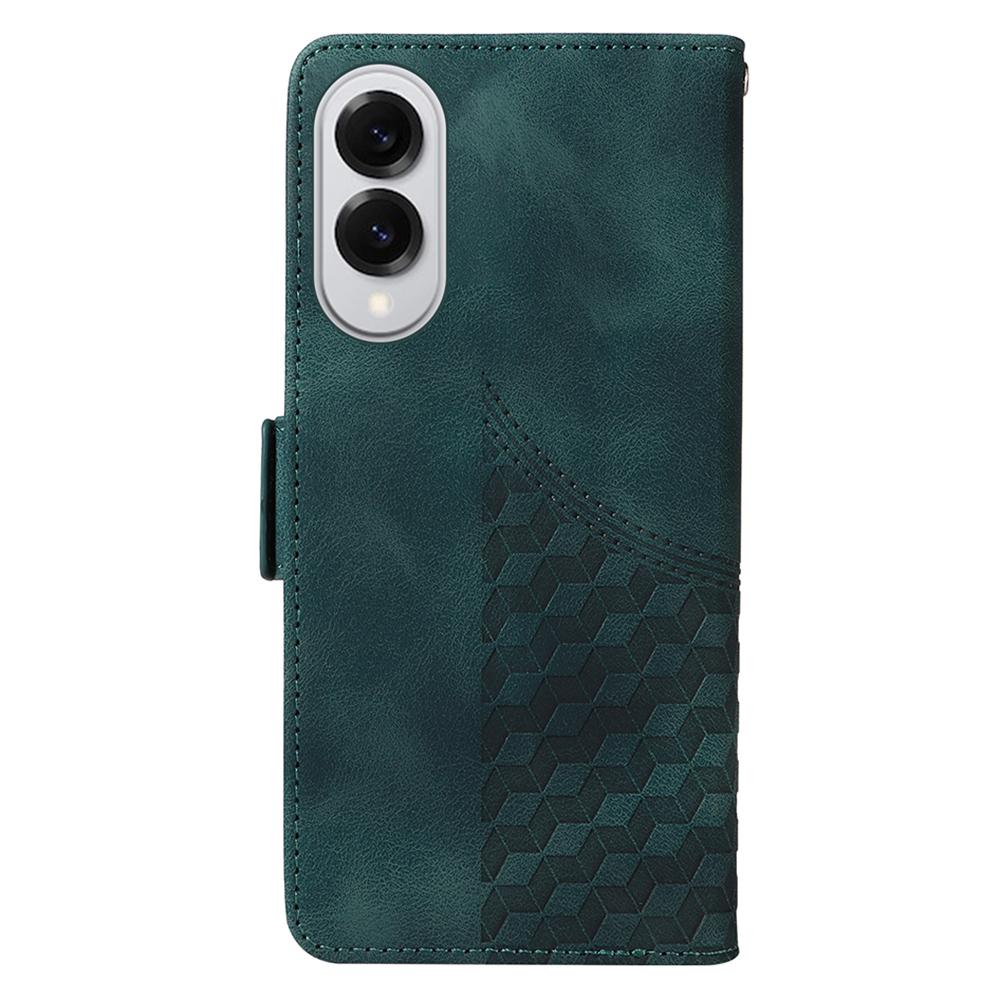 For Samsung Galaxy S25 Edge Case PU Leather Phone Cover Rhombus Starry Imprinted