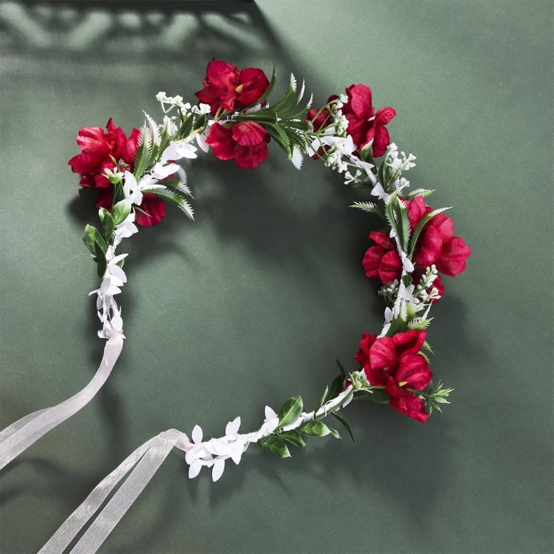 Pastoral Flower Shape Headband for Traveling Taking Photo Spring Girl Ethnic Hair Hoop Wedding Party Bride Hairband