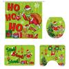 4 Christmas Bathroom Sets, Shower Curtain, - Carpet, Horse Cover And - U-shaped Bath Mat, Christmas Holiday Bathroom Decoration