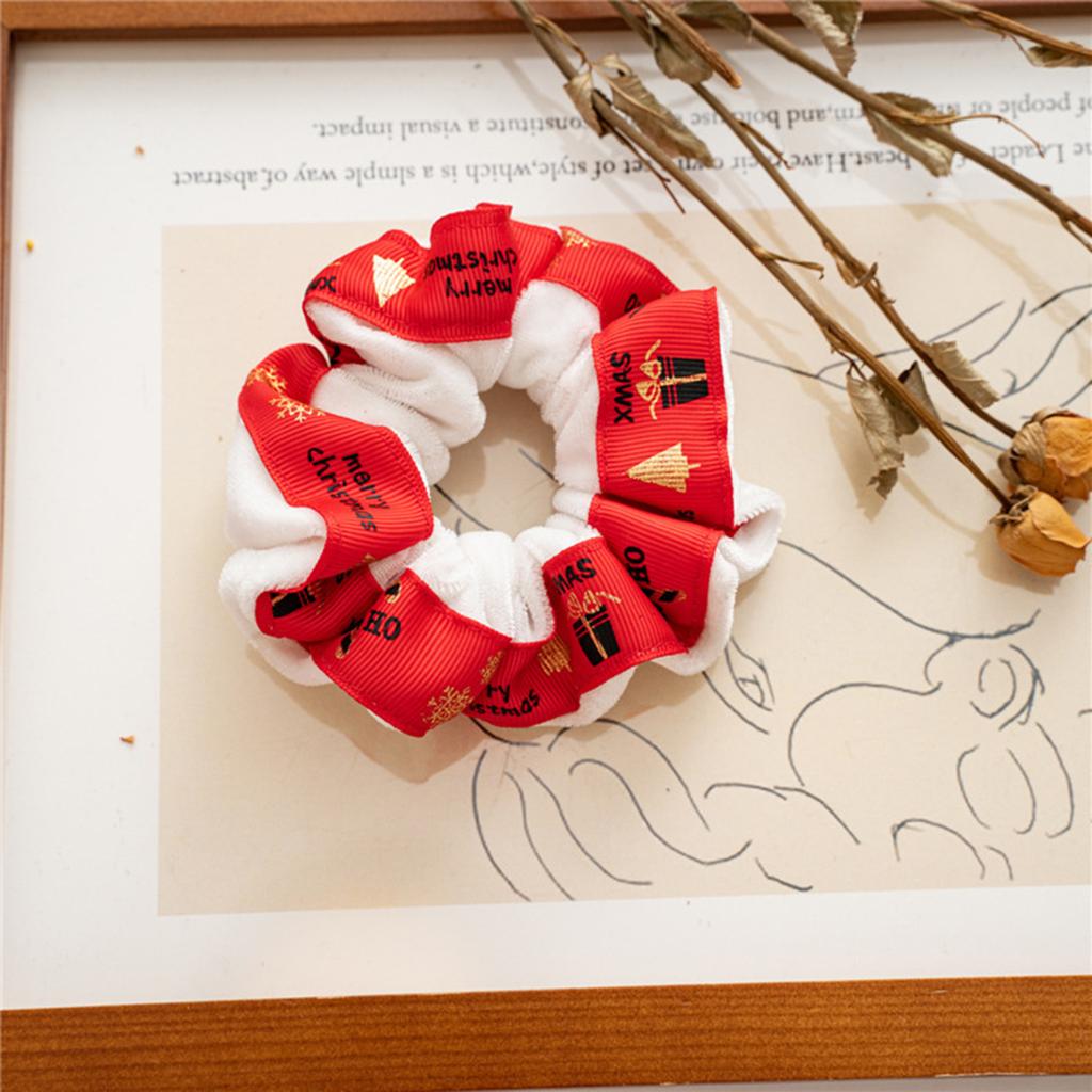Christmas Ribbon Velvet Elastic Hair Ties for Women and Girls