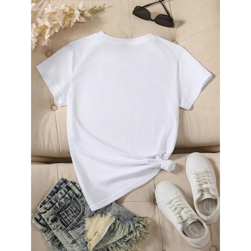 Women's Crew Neck Short Sleeve T-Shirt Sardine Can Print Loose Cotton Summer Top