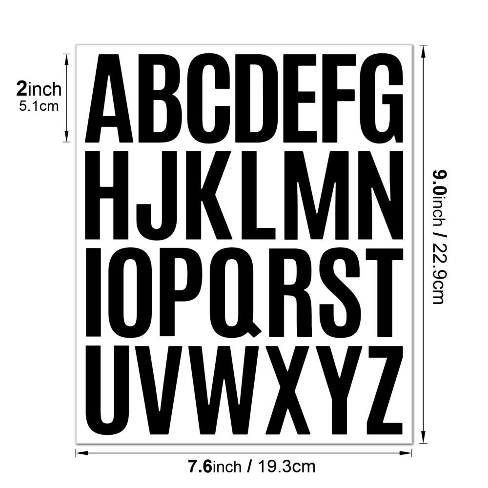 5Pcsset 2 Inch Functional Planner Stickers Vinyl Waterproof Black White Colorful Diy Letter Sticker For Cup Laptop Price Tag