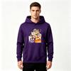 Men's Crewneck Hoodie, Funny Cartoon Cats Graphic Print Casual Loose Sweatshirt for Men